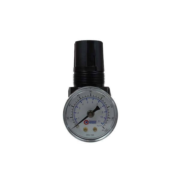 1/4" Mini Regulator w/Gauge 0-20 PSI Panel Mount